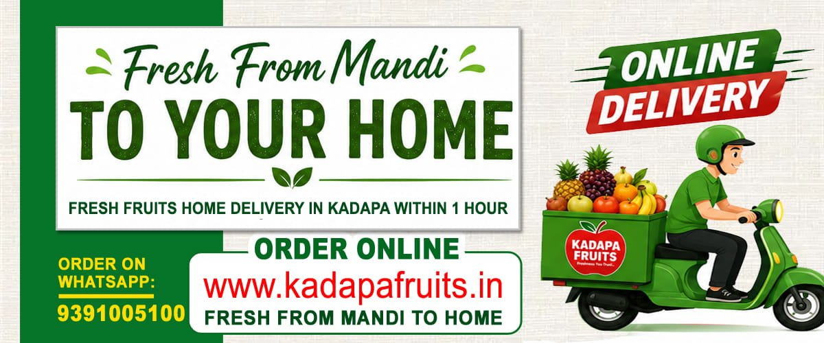 Kadapa fruits hero banner. Fresh fruits home delivery in kadapa